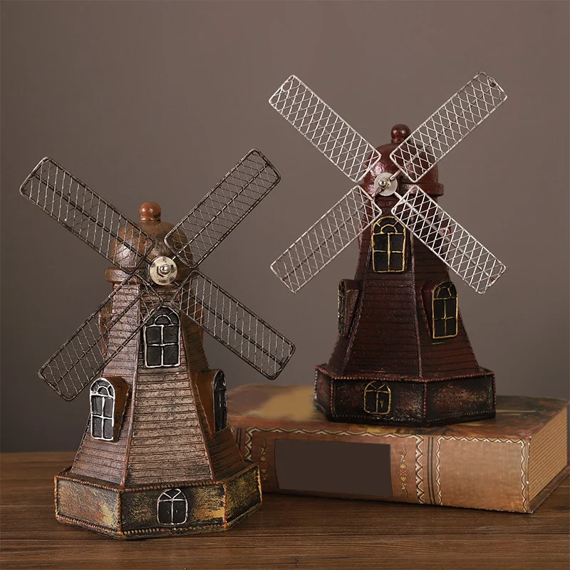 Money Box Resin Piggy Bank Retro Saving Box Retro Saving Pot Windmill Crafts Netherlands Resin Crafts Resin Saving Box