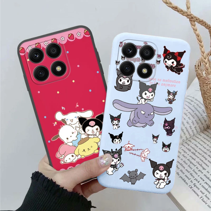 Чехол для телефона Honor X6A Sanrio Kuromi Melody мультяшный Чехол Мягкий силиконовый чехол для HonorX6A X6 A Coque 6,56 дюйма бампер