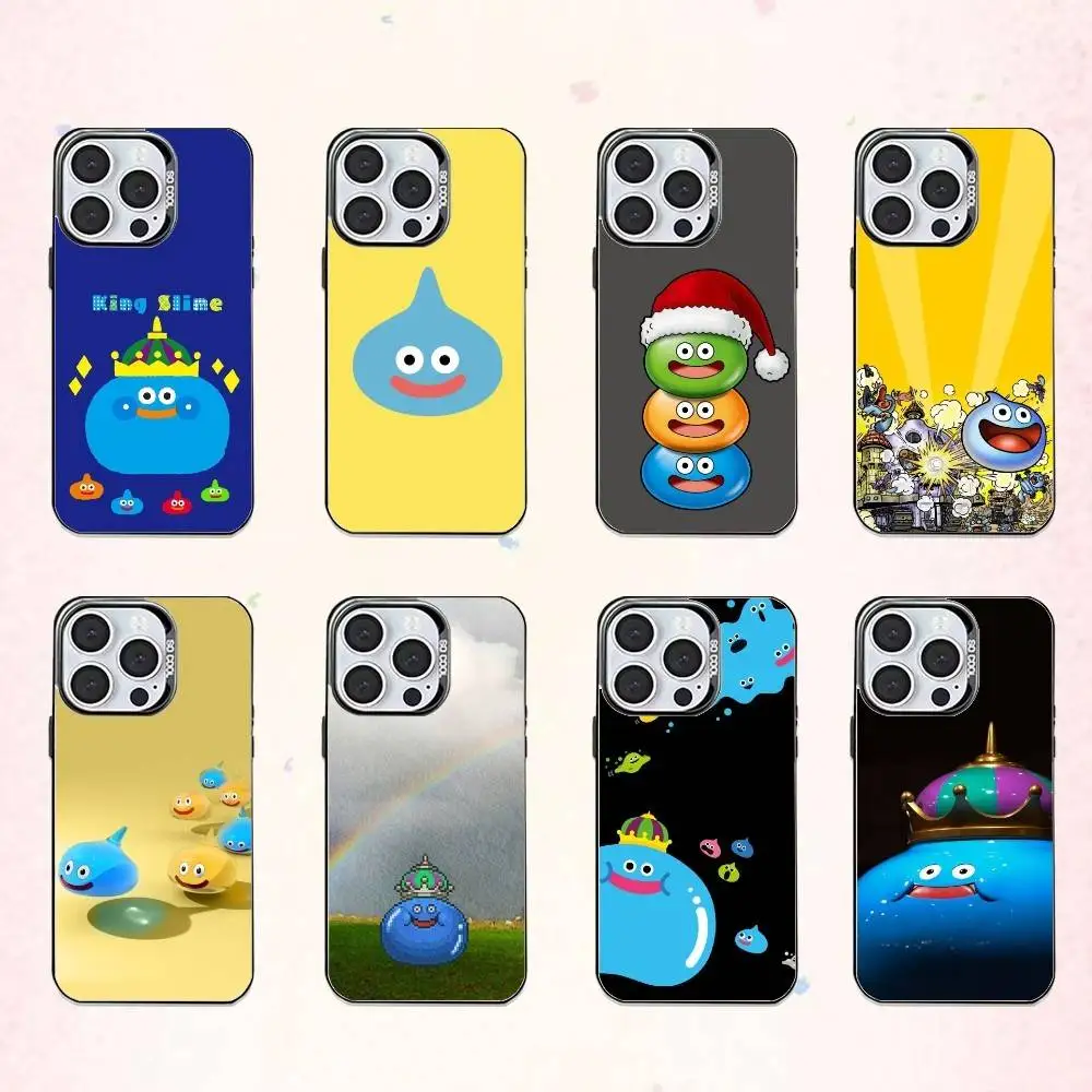 

D-Dragon Q-quest S-slimes Phone Case For iPhone17,16,15,14,13,12,11 Plus,Pro Max Colored Silver Plated Inside Cover