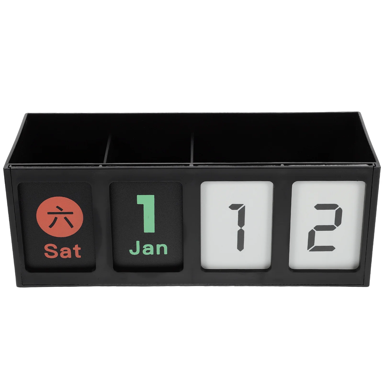 

Multifunctional Pen Holder with Perpetual Calendar Creative Desk Organizer Storage Box for Home Office Pen Holder