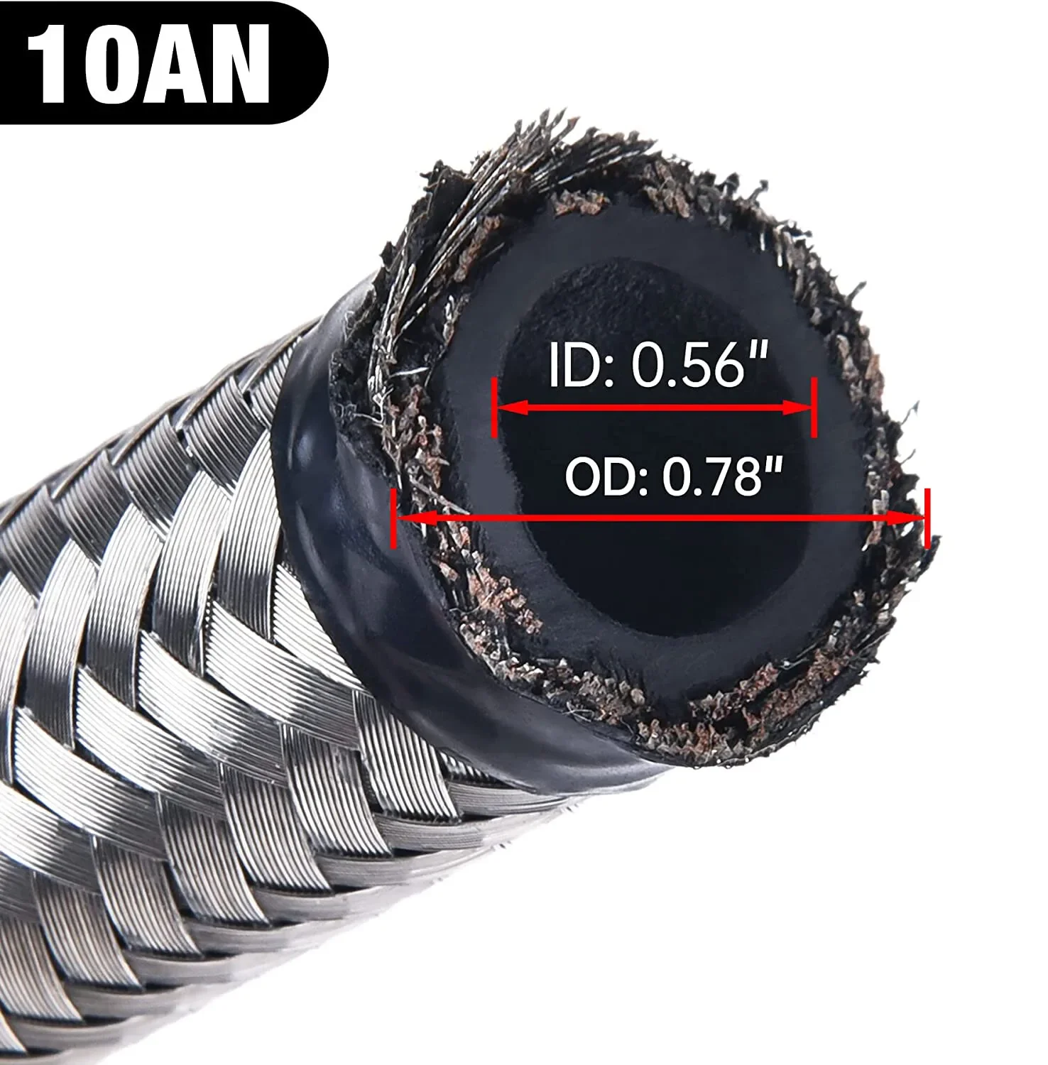 Universal 12FT Stainless Steel Braided Fuel Hose 10AN CPE Fuel Oil Line Fitting Kits  for Racing Cars & Motor Racing Bikes