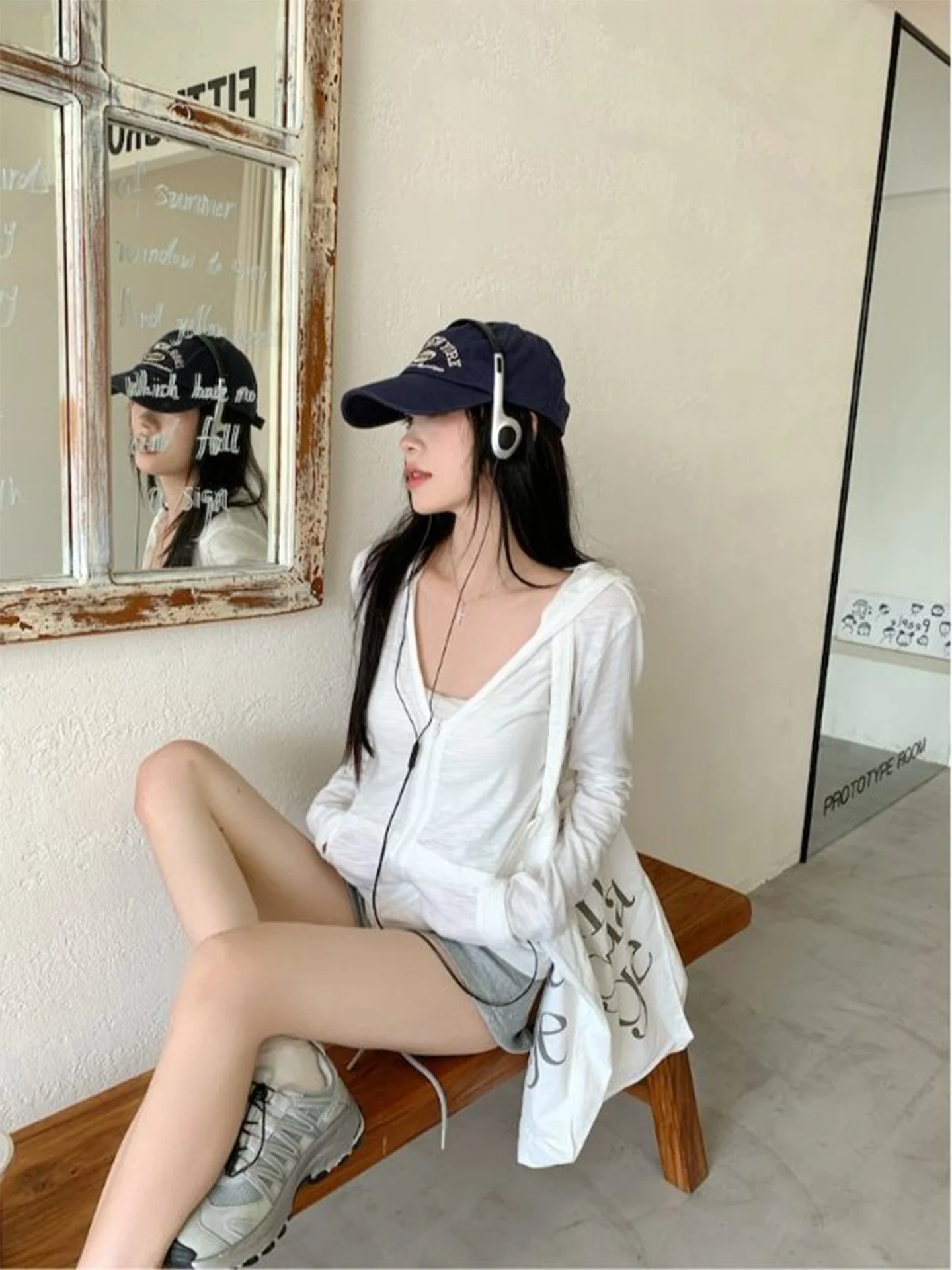 

plus Size Women's Casual Sporty Hooded Sun Protection Light Jacket Summer Thin Versatile Slimming Top Korean Style Commute