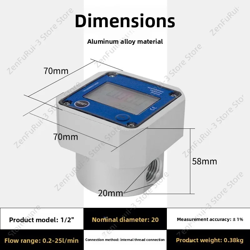 Aluminum Oval Gear Flow Meter High Precision Liquid Counter With Instant Total Cumulative Display For Chemical Industry