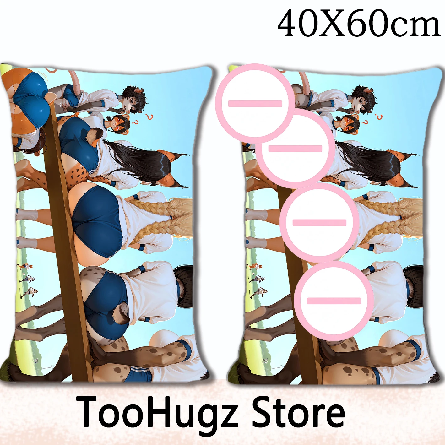 Buddy Furry Anime Animal Pillow Cover Anthropomorphic Cartoon Character 40x60cm Sofa Bedding