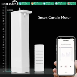 LifeLibero Tuya ZigBee Automatic Electric Curtain Motor With Remote Voice Control Alexa Google For Smart Custom Old Rail Tracks