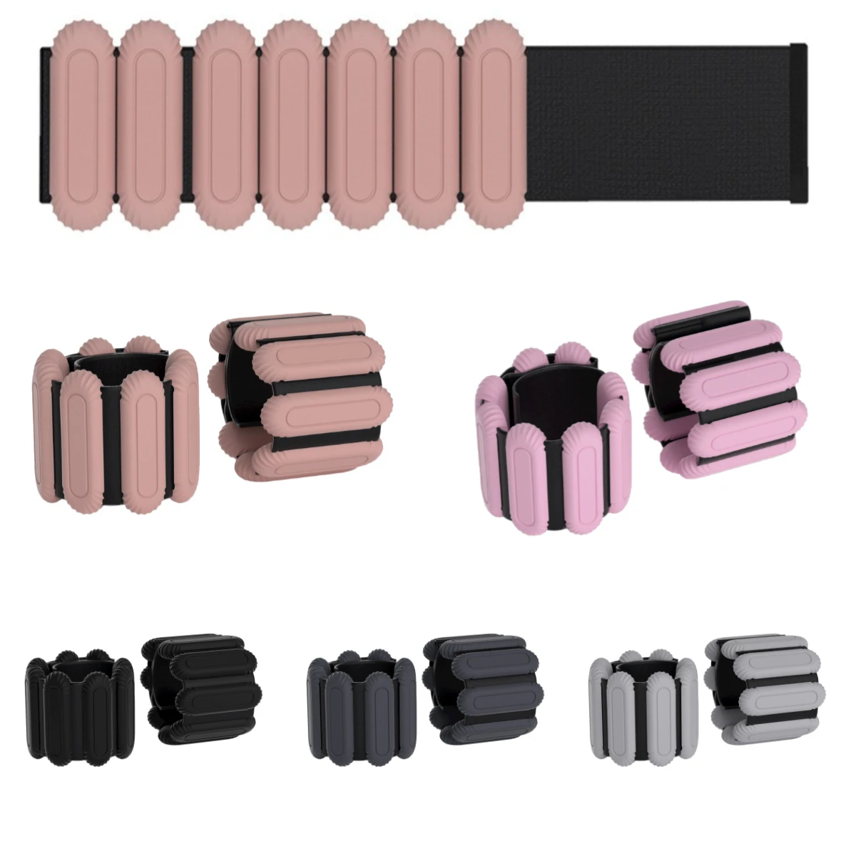 Adjustable Silicone Weighted Bracelets Versatile Fitness Wrist/Ankle Weights for Running Pilates Strength Training 1bl - 2.2bl