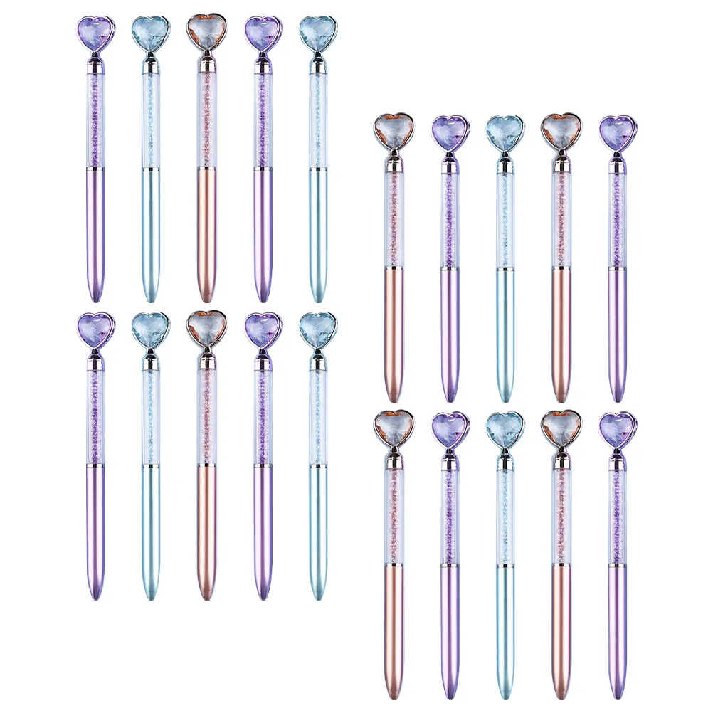 

20 шт. разноцветных хрустальных шариковых ручек, эргономичные, милые, креативные ручки для письма для студентов, для ежедневного использования, портативные, с быстросохнущими чернилами