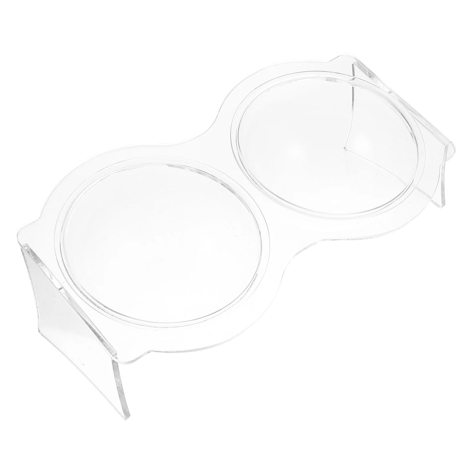 

Pet Double Bowl Acrylic Cat Dog Bowls Kitten Feeder Water Basin Neck Protective Dishes Safe Environmental Friendly High Density
