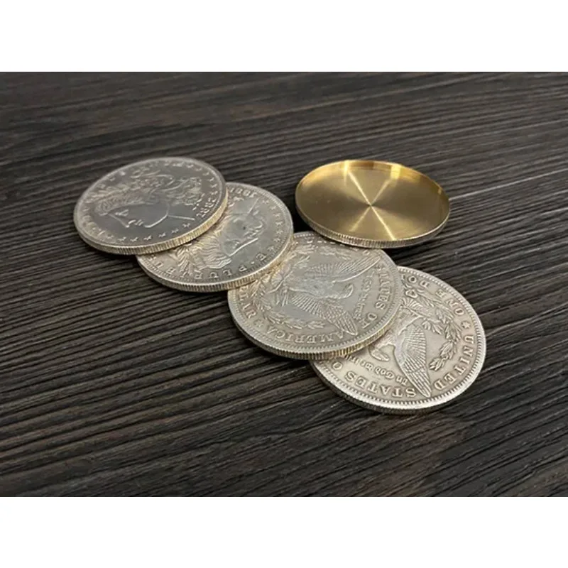 Conjunto de Moedas e Conchas Morgan Dollar (4 Moedas 1 Concha) Truques de Mágica Moeda Aparece Desaparece Mágica Ilusão de Close-Up Mentalismo