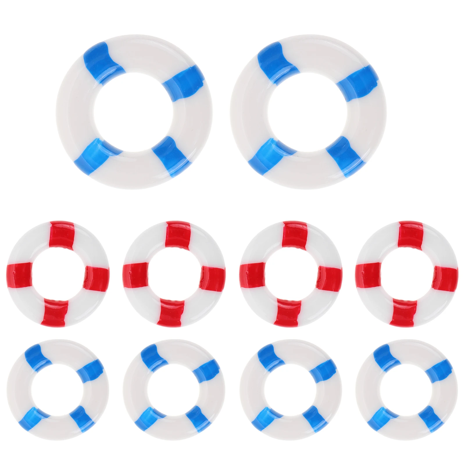 

10 Pcs Lifebuoy Decoration Ring Bulk Mini Swim Rings Micro Nautical for Pool Miniature Buoys Baby