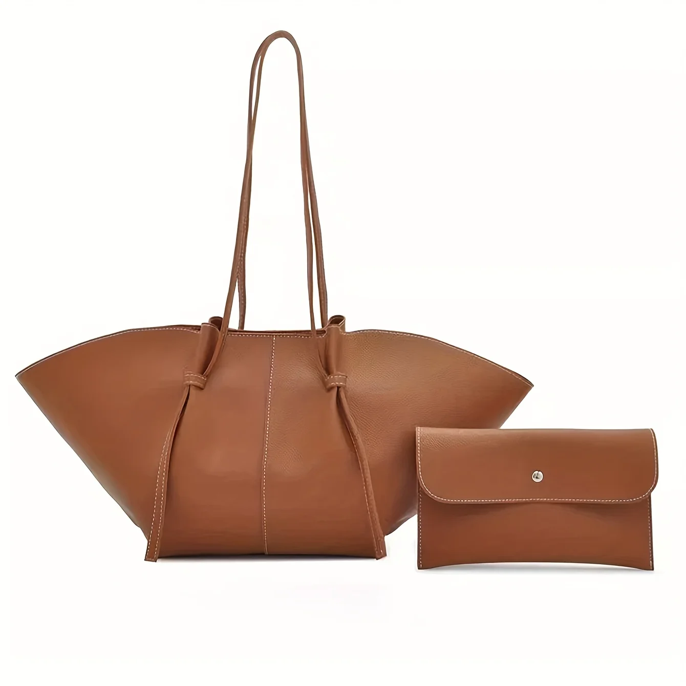 

Fashion Large Capacity Women Shoulder Bags Trapezoid Shape Designer Ladies Handbags Faux Leather Under Arm Bags Large Shopping P