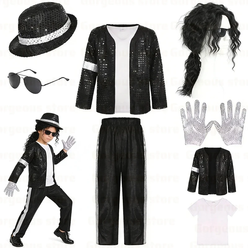Disfraces de Michael Jackson para Niños, Disfraz Infantil para Cosplay, Fiestas de Cumpleaños, Baile y Actuaciones, Trajes de Estrella del Pop