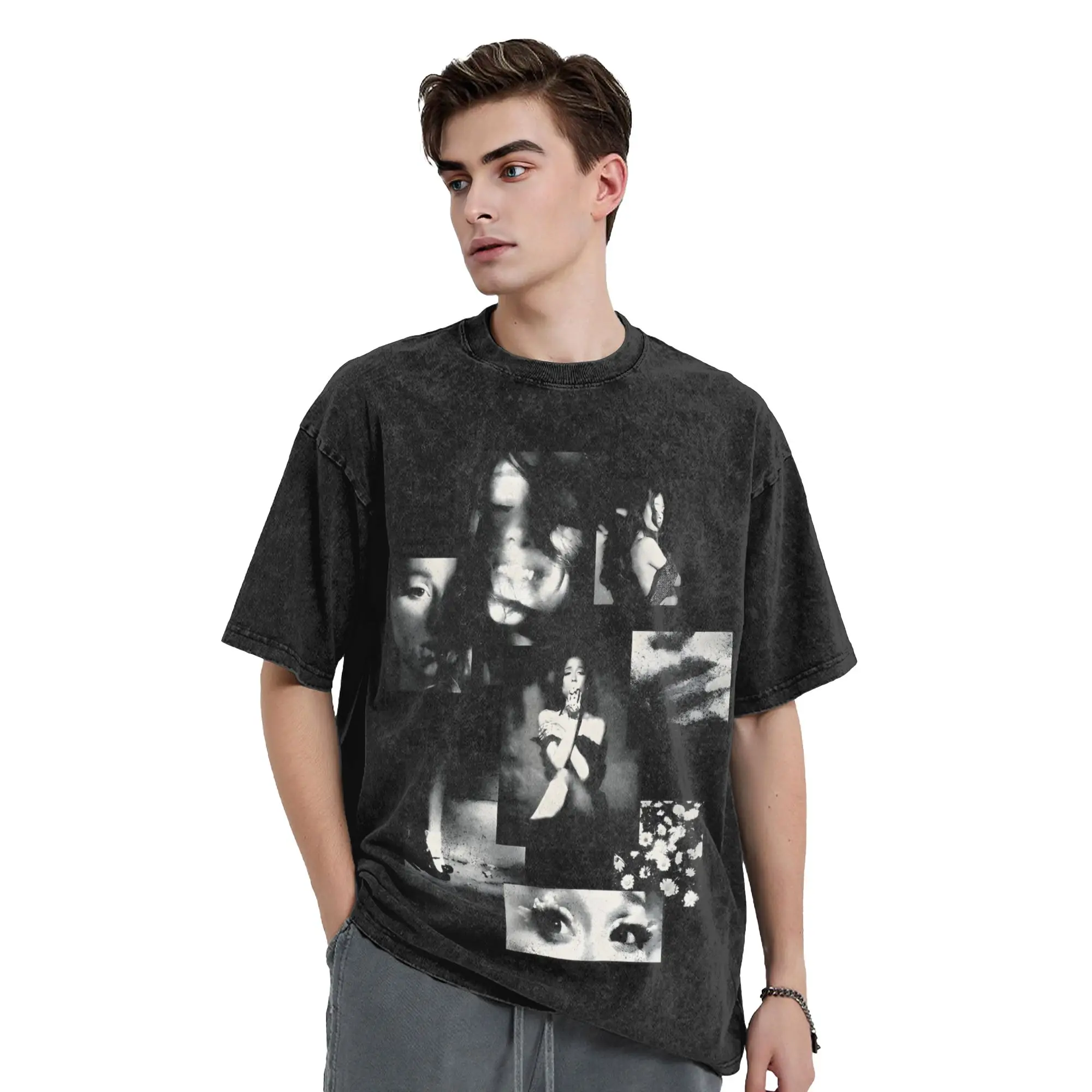 Ariana Grandes Petal Washed T Shirt Streetwear  Retro T-Shirt  Tees Tops Men Women Cotton Harajuku Summer