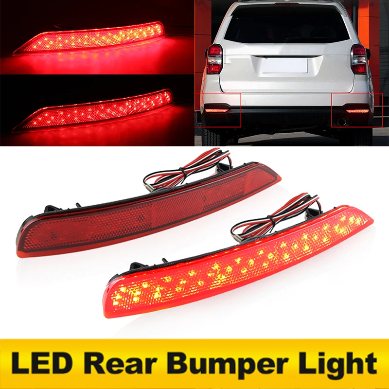 

2X LED Rear Bumper Reflector Lights ForSubaru Forester 2009-2018 Braking Driving Lamp Fog Rear Fog Warning Light Car Accessories
