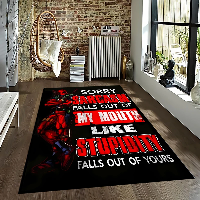 15 Sizes Fashion Marvel Deadpool Pattern Carpet Rug for Living Room Corridor Bedroom Door Mat Kid Room Play Floor Mat Gifts