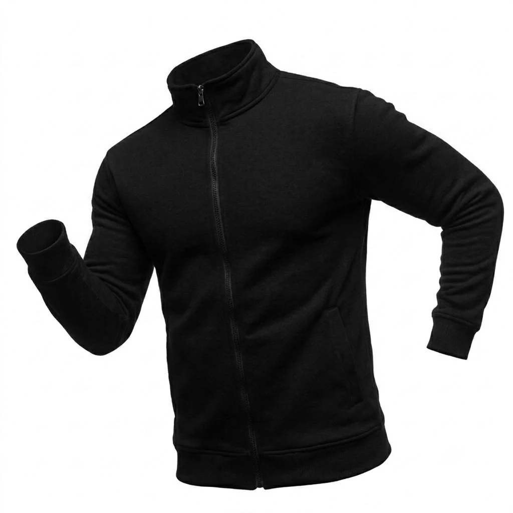Herren-Sweatshirts mit Reißverschluss, Mock-Neck-Gym-Jacke, leichte Sweatcoats mit Reißverschluss, Outdoor-Sport-Langarm-Freizeitjacke. – Detail 8