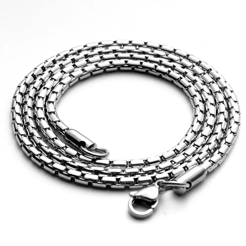 Leisure Style Street Boy Long Chain Necklace 3mm Thick, Stainless Steel Hip Hop Chains for Men, Boys, Boss