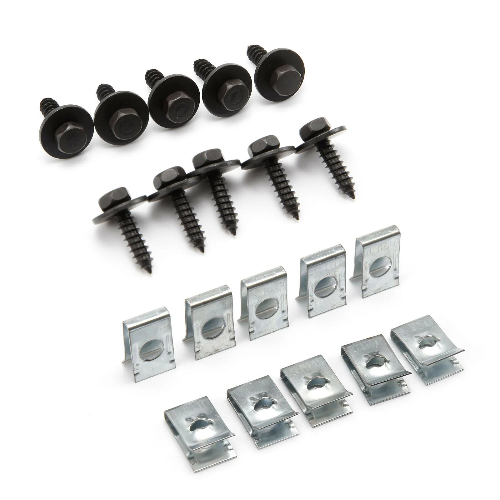 For BMW Chassis Guard Screws 20pcs Black & Silver Fender Fastener High Quality U-Type Clip Accessories for durable