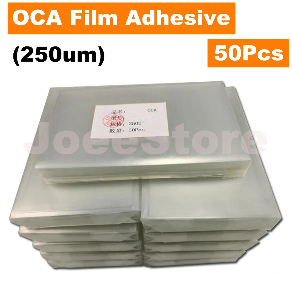 50pcs 250μm OCA Film For iPhone XS 11 12 13 14 Pro Max Mini 7.2inch LCD Touch Screen Laminating OCA Glue Optical Clear Adhesive