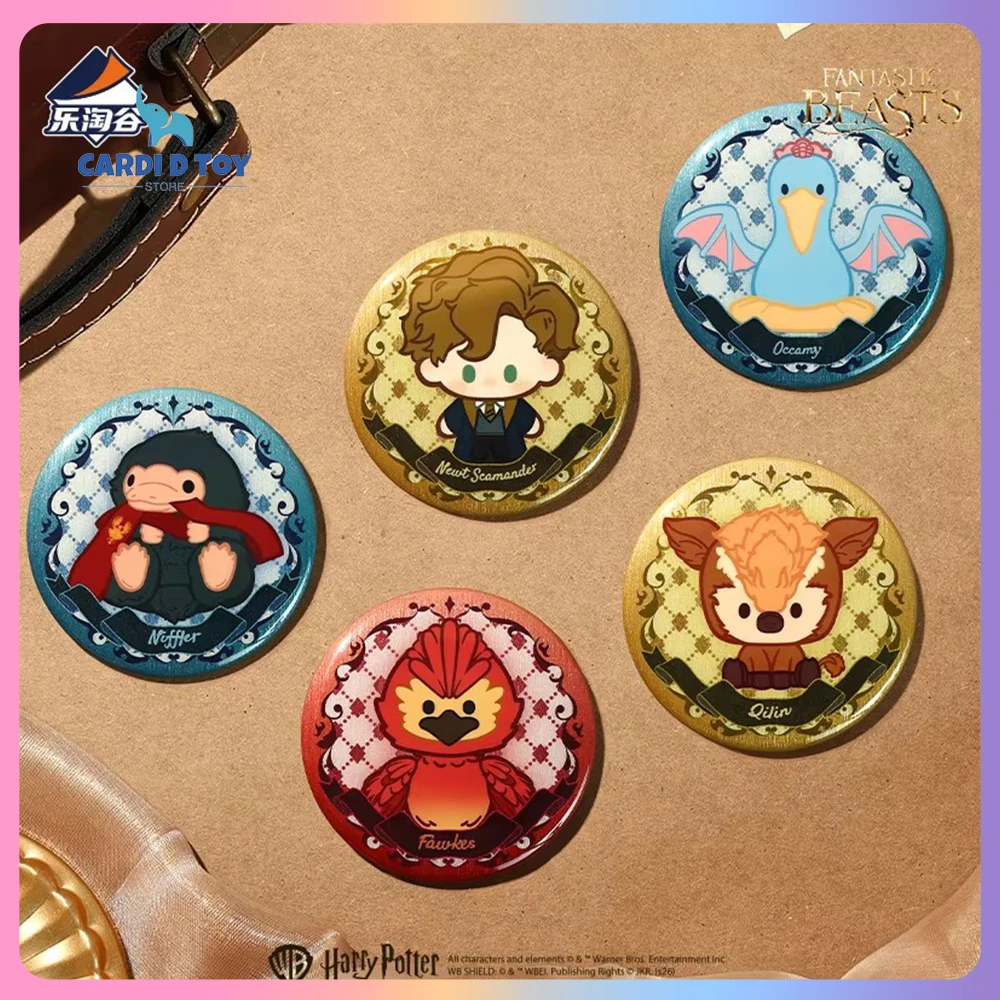 

New Genuine Fantastic Beasts Suplay Blind Box Fantastic Beasts Tinplate Badges Gift Toy Magic Suitcase Series Mystery Box