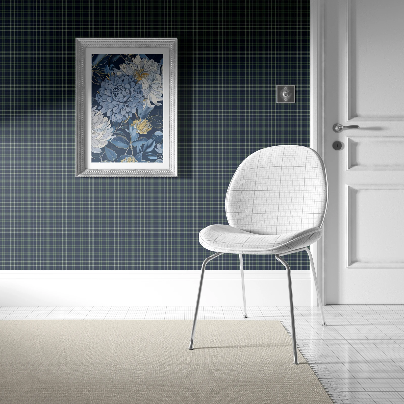 

Шикарные клетчатые обои, наклейки, темно-зеленые фотообои в клетку для кухни, кантри - стильное украшение для спальни, индивидуальный цвет