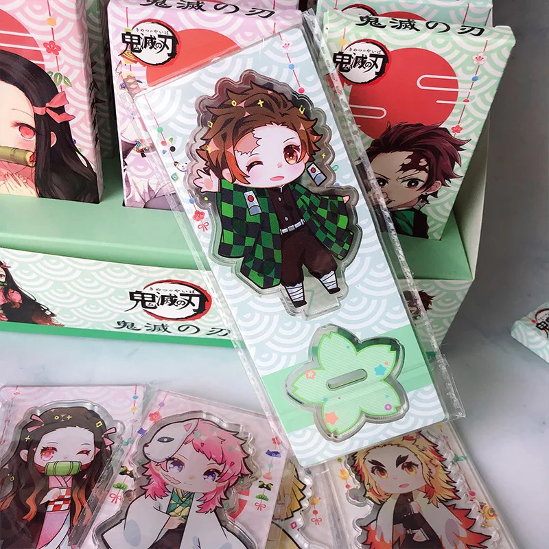 Anime Surprise Box Kimetsu No Yaiba Acrylic Stand Figure Kamado Tanjirou Nezuko Q Version Ornaments Random