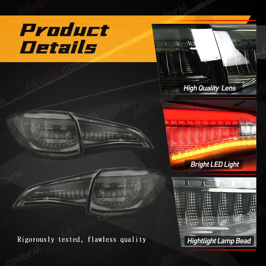 Smoked/Red Rear Brake Lamp for Toyota Vios 2017 2018 2019 2020 2021 2022 2023 LED Taillight Dynamic Turn Signal Reversing Lamp