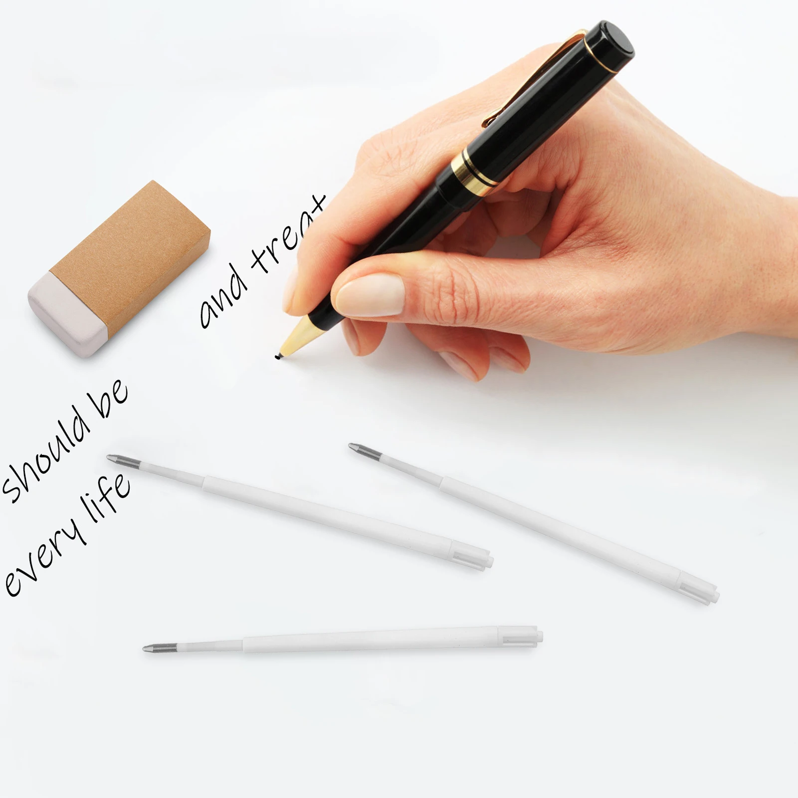 

100 Pcs Refill Work Pens Ballpoint Stainless Steel Quick-drying Refills