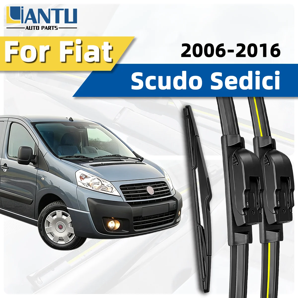 

3PCS Front And Rear Wiper Kit Fit For Fiat Scudo Sedici 2006-2016 Windshield Wiper Silent Wiper Car Accessories 2015 2014 2013