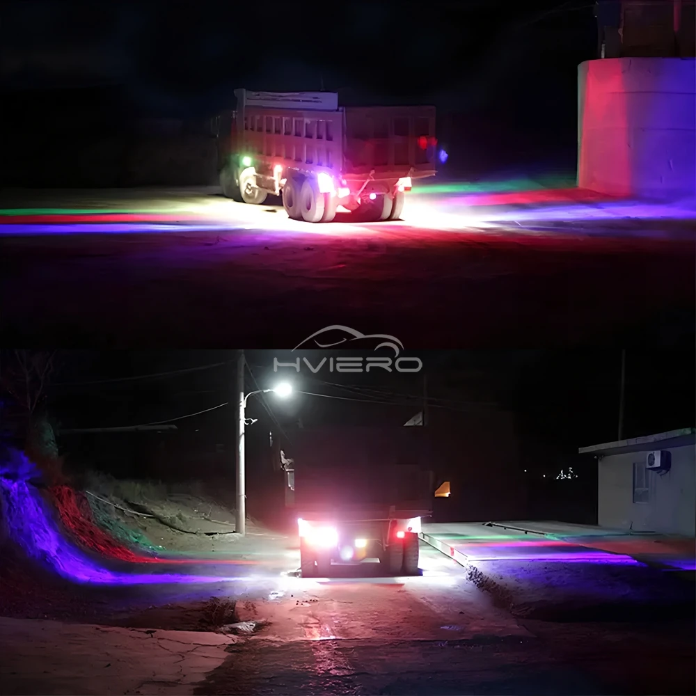 2X Truck Side Lights Long Strip IP65 Waterproof Ultra thin Flash 12LED Strobe Signal Warning 12-24V white red blue Retrofitting