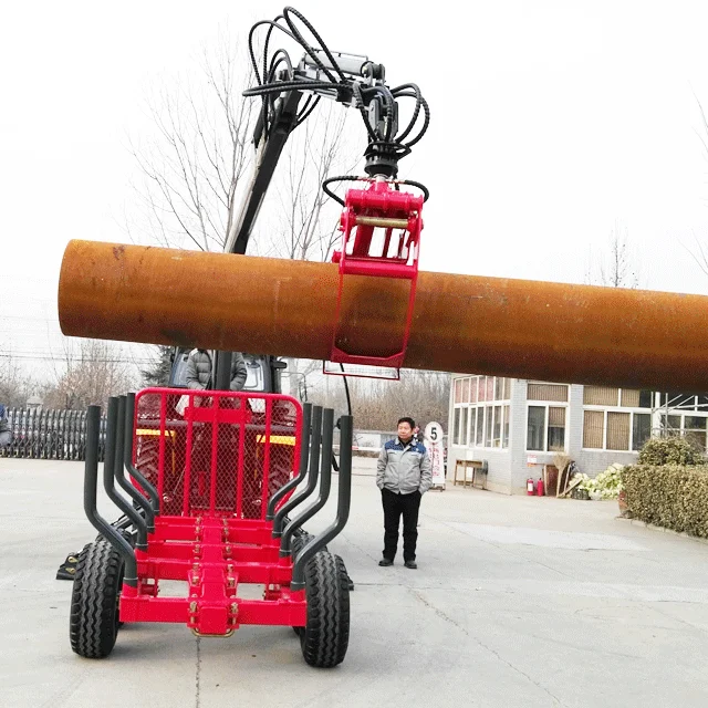 2025Тракторный прицеп для лесозаготовок по дереву с краном для Малайзии