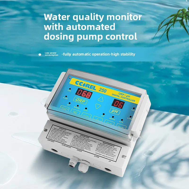 

Multifunctional Satellite Pool Water Quality Tester PH/ORP/Residual Chlorine Monitor Automatic Dosing Controller