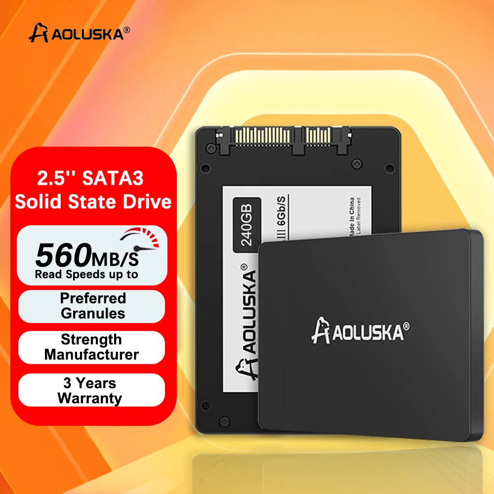 1/5Pcs AOLUSKA 2.5 SATA 3 SSD 1TB 512GB 256GB 128GB Desktop Solid State Drive 240GB 480GB 500GB 2TB HD SATA3 PC Laptop Hard Disk