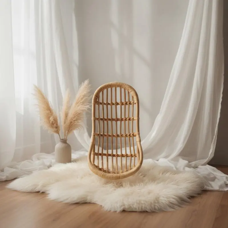 

Плетеная корзина для фотосессии новорожденных: ручная работа, деревенская элегантность, кресло-лежак для младенцев, плетеное кресло для позирования младенцев