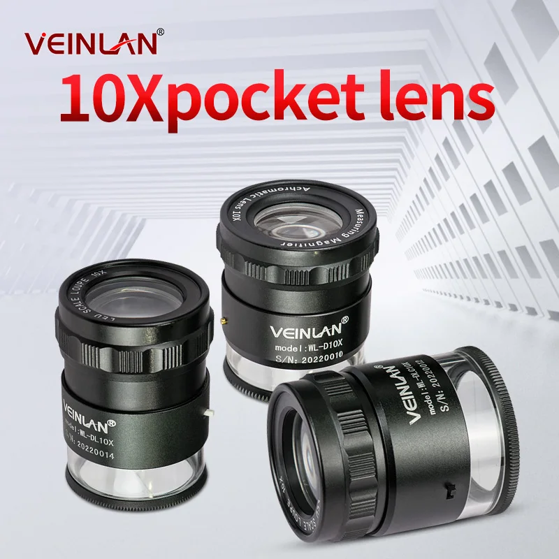 عدسة مكبرة أسطوانية 10X، عدسة مكبرة للمجوهرات مع ضوء LED، عدسة مكبرة مع لوحة مقياس زاوية قابلة للتعديل #3