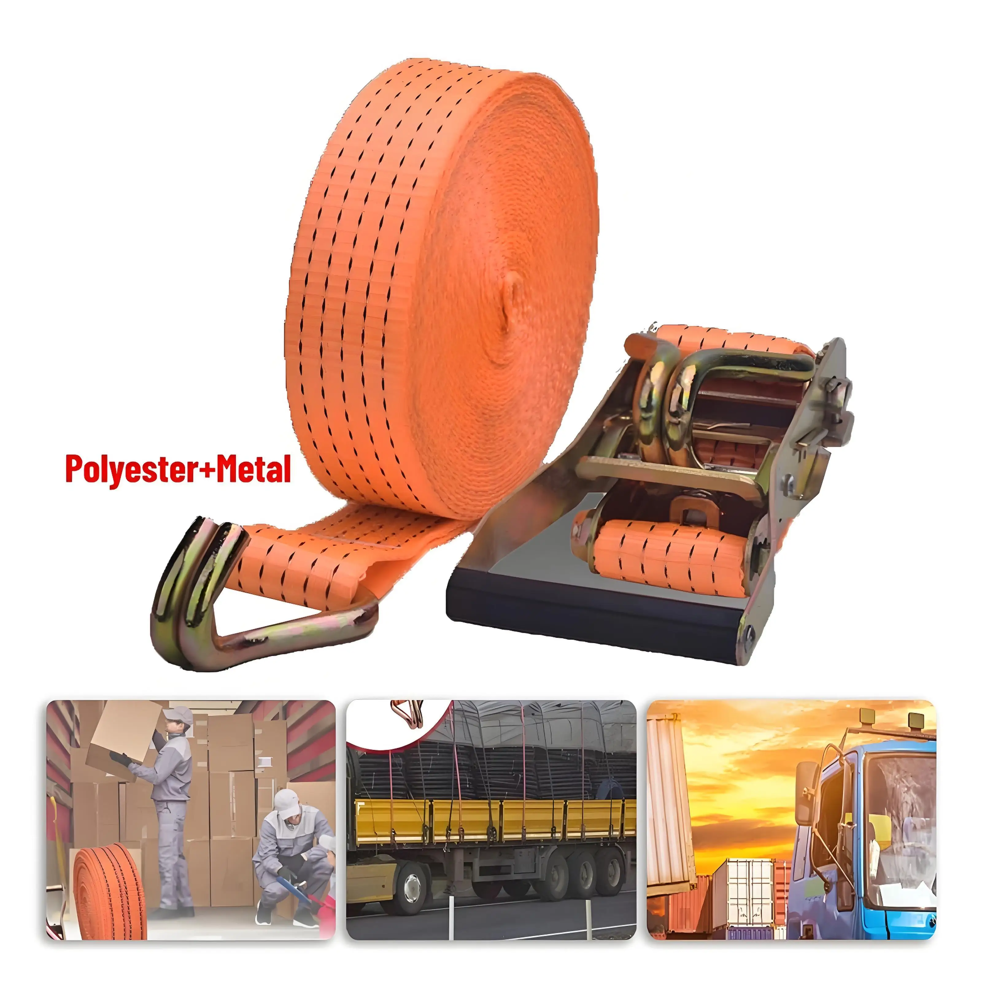 شداد ربط شاحنة السيارة شديد التحمل 50 مم - شداد حبل البضائع بطول 6 أمتار ومثبت ربط