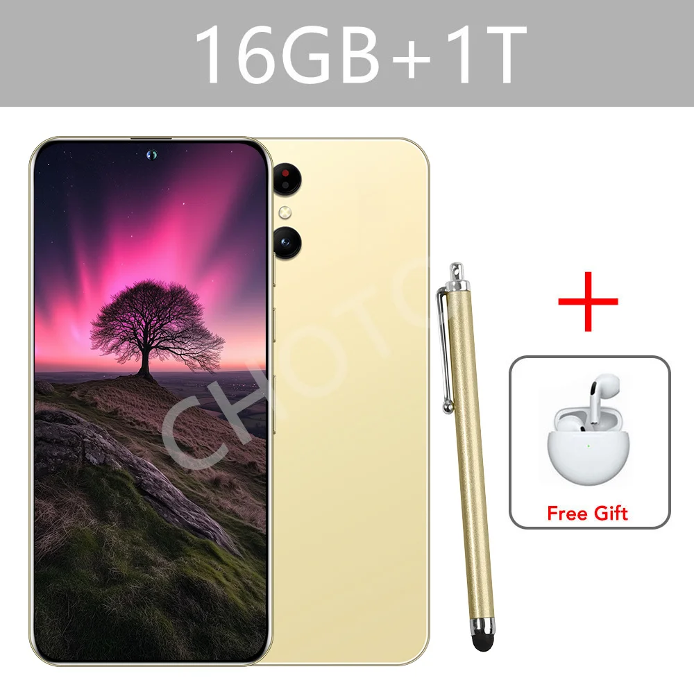 Nieuwe Mobiele Telefoons S + 24 Ultra Originele 7.3HD Smartphone 4G 5G Dual Sim Mobiele Telefoon 7800 mAh Android 14 Global Versie Mobiele Telefoons