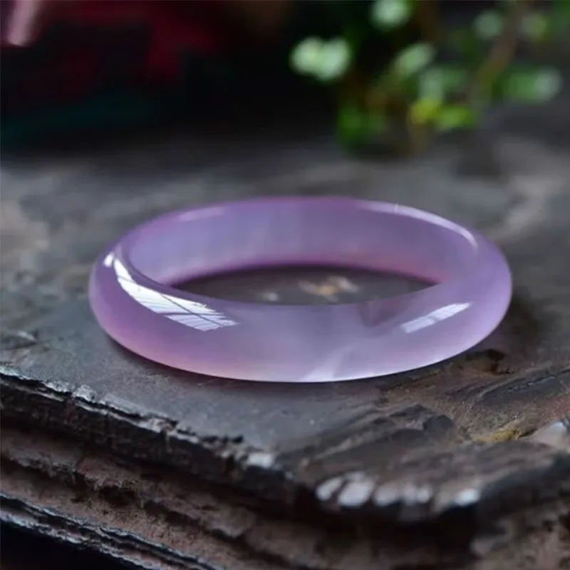 New High-ice Violet Agate Chalcedony Bracelet, Elegant Temperament Versatile Jade Bracelet