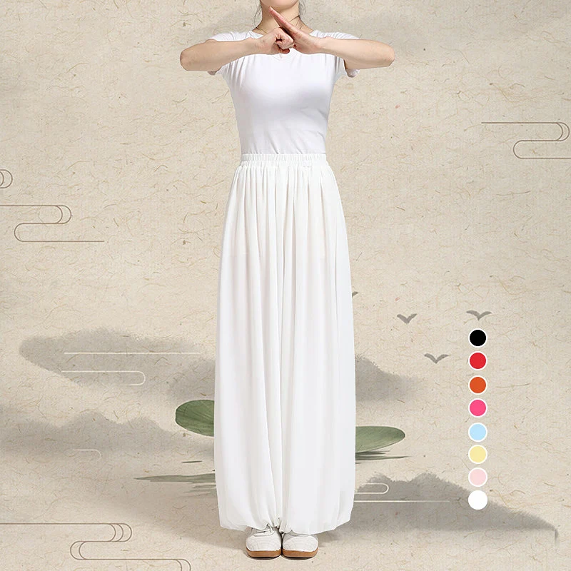Unisex Summer New Arrival Double-Layer UV Protection Mosquito-Resistant Tai Chi Trousers Martial Arts Performance & Training Lig