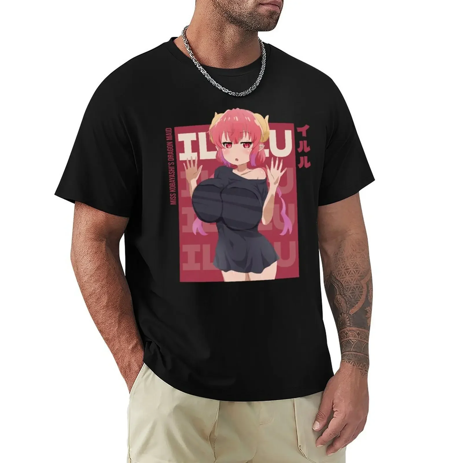 Ilulu Miss Kobayashis Dragon Maid T-Shirt plus sizes mens graphic t-shirts heavyweight Round Collar Outfits funny style tops2024