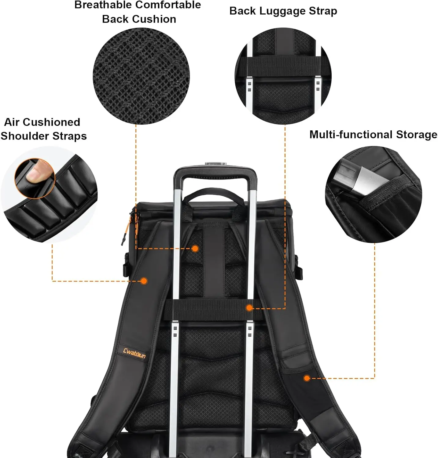 حقيبة ظهر احترافية للكاميرا مع حامل ثلاثي القوائم، وحجرة بدون طيار والكمبيوتر المحمول، وحقيبة DSLR/SLR/بدون مرآة لكاميرات Canon/Nikon/ #4