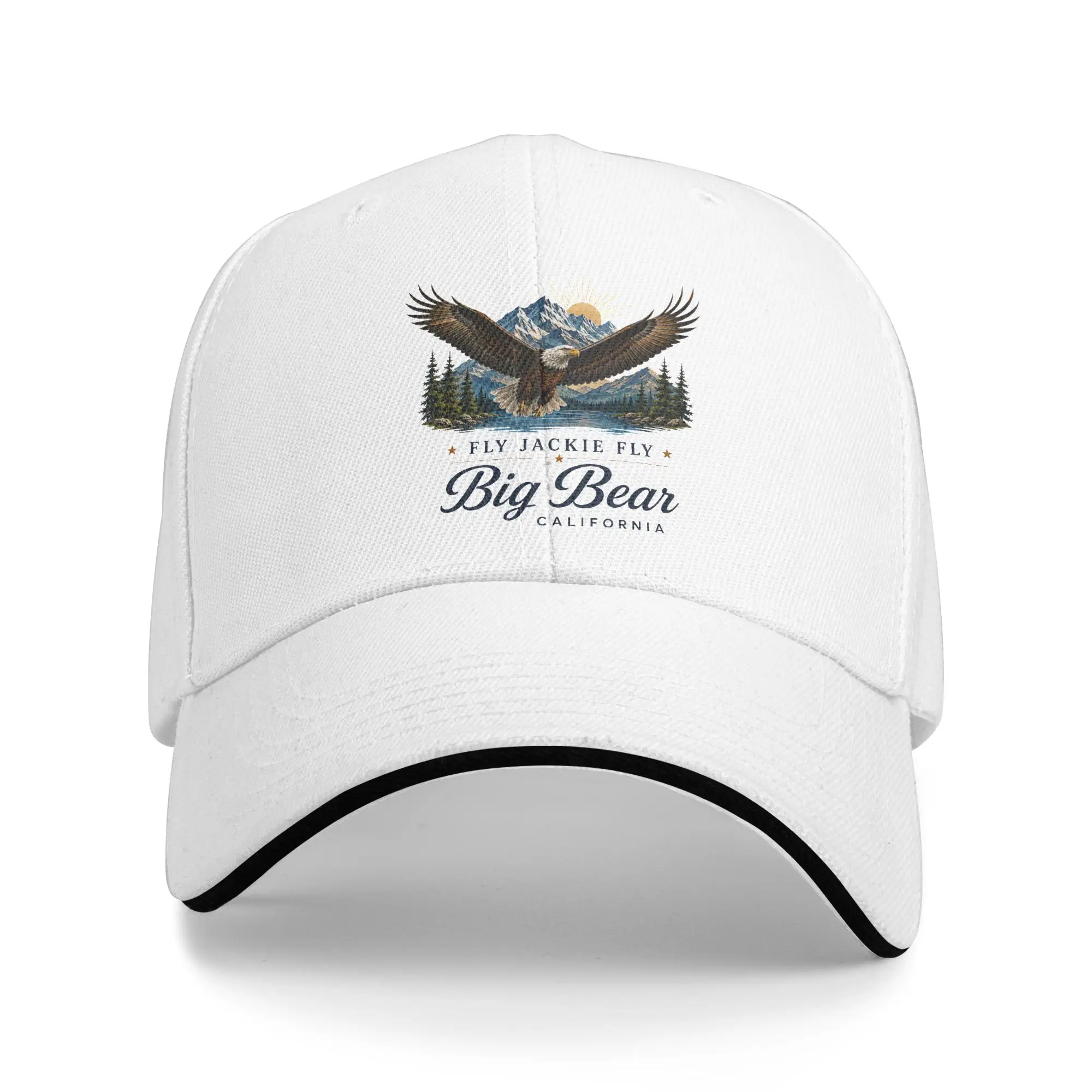 Jackie The Big-Bear Eagle Sandwich Baseball Cap Supports California Wildlife All Seasons Adjustable Sun Cap Sport Workouts Hat