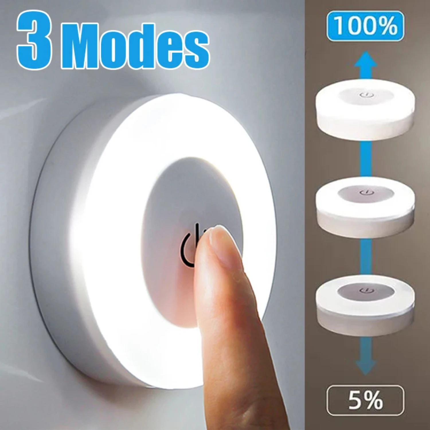 USB Rechargeable Dimmable LED Night Light Wall Lamp - Enhance Bedroom, Hallway, Kitchen Ambiance & Ease with Convenient, Portabl