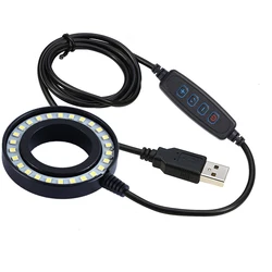 3 colori 26 LED lampada illuminatore ad anello regolabile per microscopio STEREO con ZOOM Zoom ultrasottile regola la potenza spina UL ue