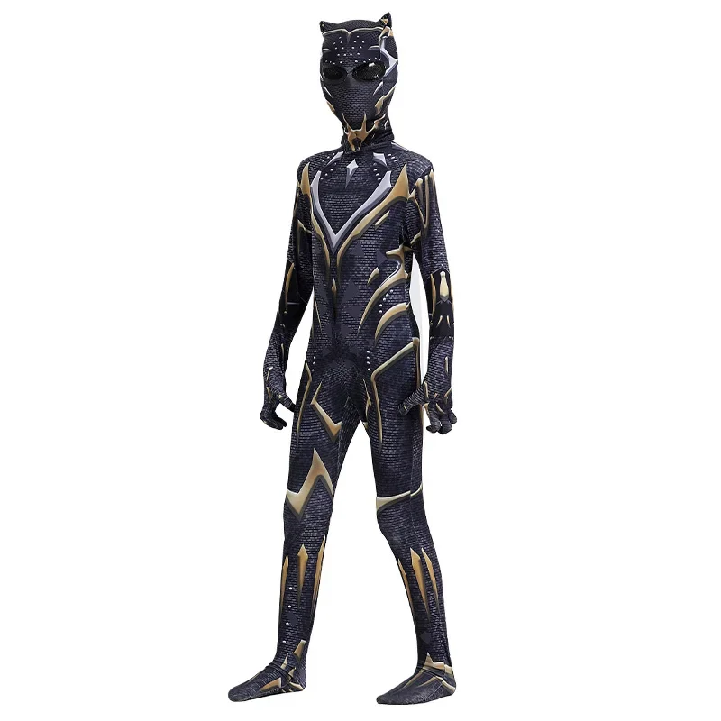 Anime Superhero Black Kids Panth Men Boys Adult Jumpsuits Children Panther Cosplay Halloween Costume Bodysuits Dress Up Adult