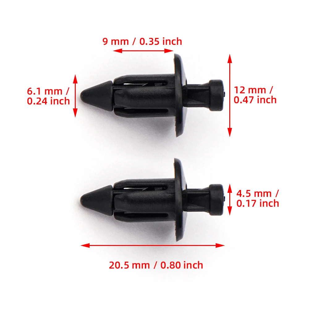 20Pcs Universal Car Fairing Black Rivet Setting Panel Fastener Clips 6mm 7mm 8mm Plastic Push Pin Fastener