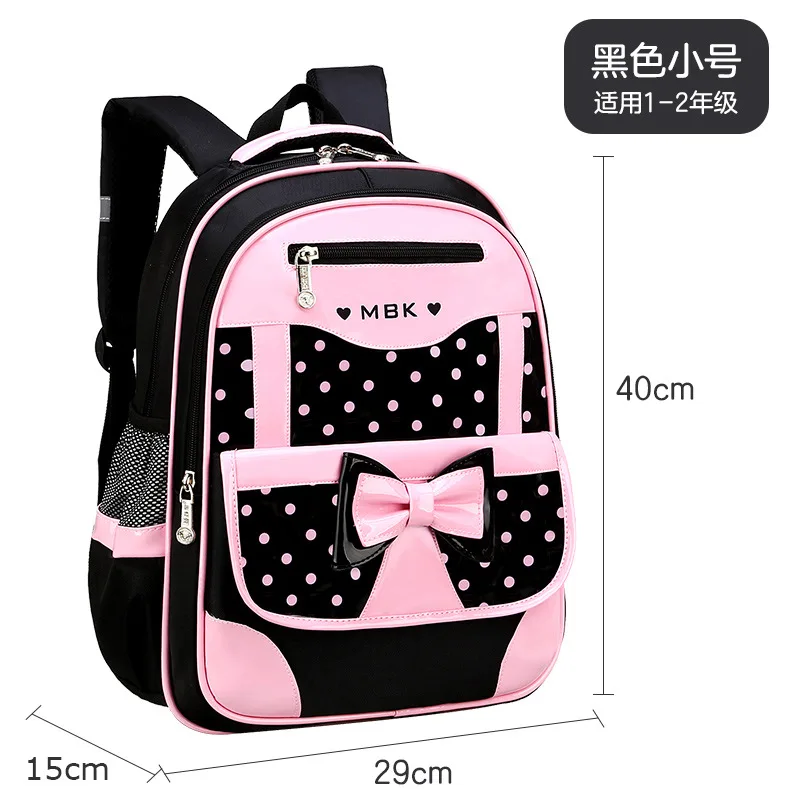 Korean Version Bow Elementary School Backpack Children\'s Girls Handheld Large Capacity Waterproof Protecting The Spine