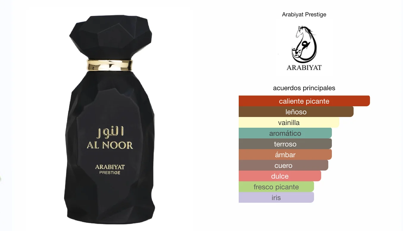 Al noor eau de parfum unisex 100 ml arabic prestige |    Spiced with wood, vanilla and leather