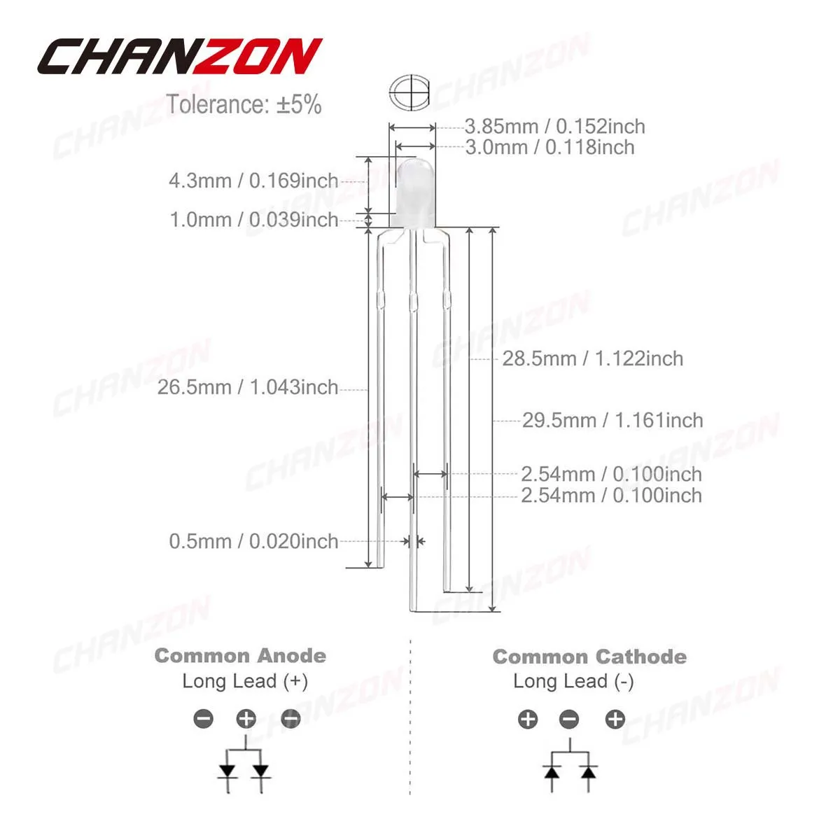 100 Uds. Bombilla de diodo emisor de luz LED de 3mm bicolor rojo azul ánodo común cátodo claro microindicador difuso 3V DIY DIP