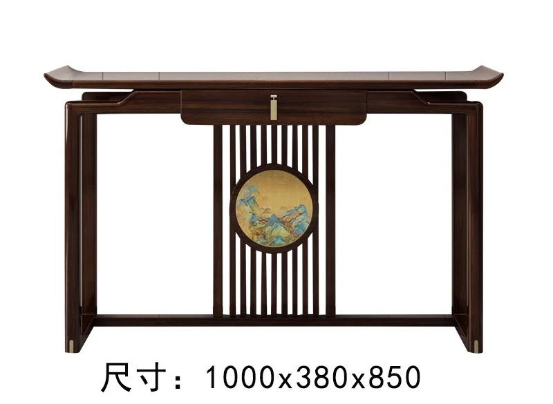 HJ new Chinese-style strip case, living room entrance door table against the wall, ultra-narrow solid wood entrance cabinet